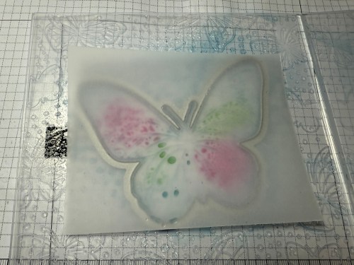 Spritzing Technique with Stampin' Up! Beautiful Butterflies Hybrid Embossing Folder-Jeanie Stark StampinUp