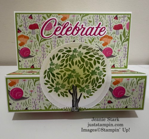 Stampin' Up! Pick A Season St. Patrick's Day fun fold pop up card idea with Wanted to Say Dies and Spotlight on Nature Dies-Jeanie Stark StampinUp