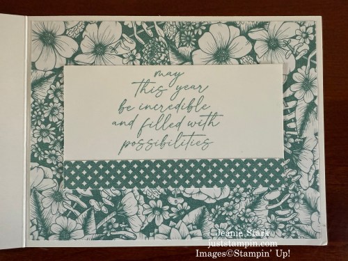 Stampin' Up! Serene Love Designer Series Paper, Encircled In Nature Stamp Set, and Countryside Corners Dies Fun Fold Birthday card idea-Jeanie Stark StampinUp