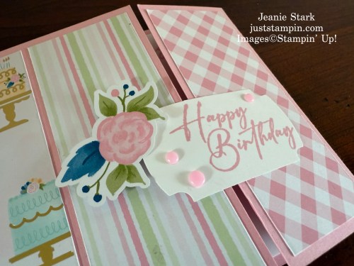 Stampin' Up! Wildflower Birthday fun fold card idea with Unblunded Love and Spring Corners stamp sets-Jeanie Stark StampinUp