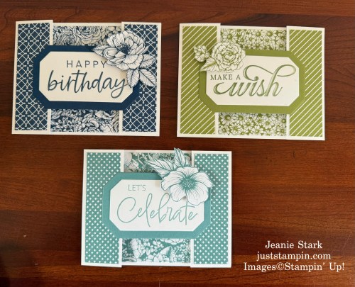 Stampin' Up! Serene Love and Countryside Corners Dies Fun Fold Birthday card ideas-Jeanie Stark StampinUp