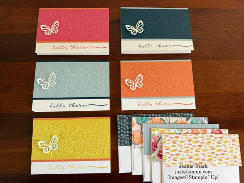 Stampin' Up! note cards featuring the 2025-2027 In Colors and Blooming Phrases Stamp Set-Jeanie Stark StampinUp