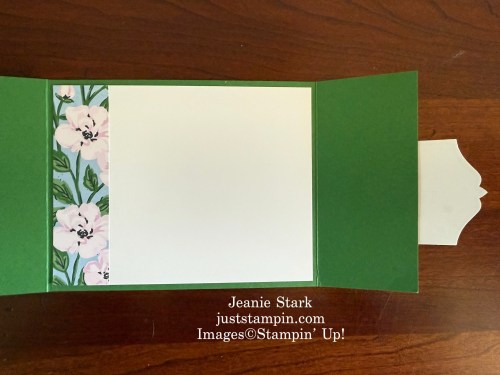 Stampin' Up! Gate fold thank you card idea with Lovely Garden and Bright Borders-Jeanie Stark StampinUp