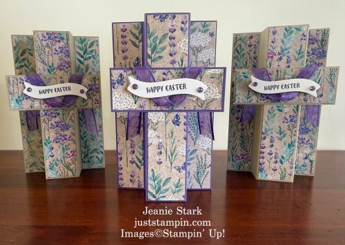 Stampin' Up! Perennial Lavender Standing Cross Card-Jeanie Stark StampinUp