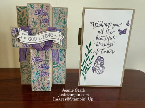 Stampin' Up! Hold On To Hope and Suite Sayings Pereniial Lavender Standing Cross Easter Card with tutorial-Jeanie Stark StampinUp