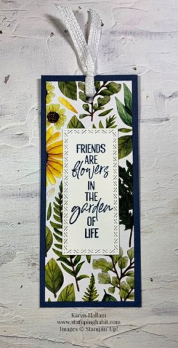 Stampin' Up! You are Remarkable Stamp Set and Floral Impressions Designer Series Paper bookmark for a friend-www.juststampin.com
