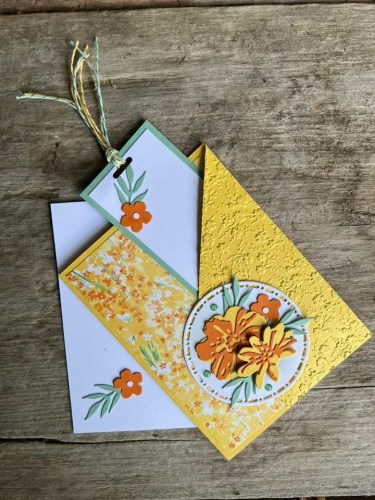 Stampin' Up! Fun Fold pocket card and bookmark-juststampin.com