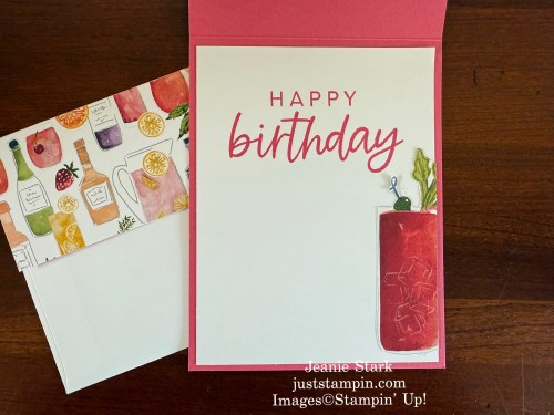 Stampin' Up! With You In Mind Fun Fold birthday card idea with Celebratory Sips Designer Series Paper-Jeanie Stark StampinUp