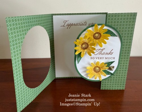 Stampin' Up! Impressions Abloom fun fold thank you card idea-Jeanie Stark StampinUp