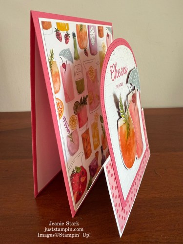 Stampin' Up! Cheers & Sips Fun Fold birthday card idea with Celebratory Sips Designer Series Paper-Jeanie Stark StampinUp