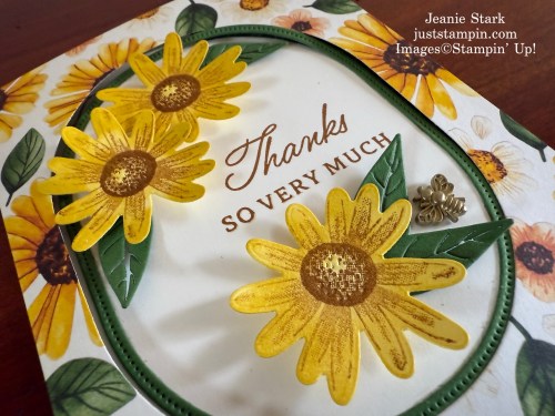 Stampin' Up! Impressions Abloom fun fold thank you card idea-Jeanie Stark StampinUp