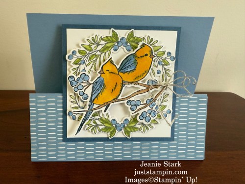 Stampin' Up! Winterly Treetops Standing Z Fold Birthday card idea-Jeanie Stark StampinUp
