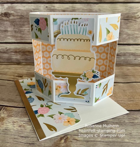 Stampin' Up! Wildflower Birthday Specialty Designer Series Paper fun fold card idea-visit juststampin.com for more handmade fun fold card inspiration-Jeanie Stark StampinUp