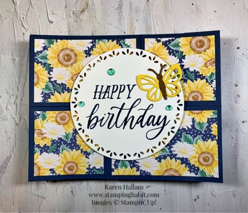 Stampin' Up! Puzzle Slider fun fold birthday card idea by Karen Hallam-www.juststampin.com