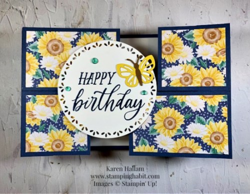 Stampin' Up! Puzzle Slider fun fold birthday card idea by Karen Hallam-www.juststampin.com
