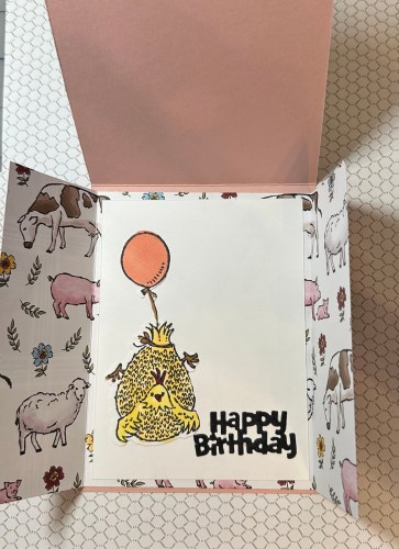 Stampin' Up Hey Birthday Chick with Day At The Farm fun fold birthday card idea-Jeanie Stark StampinUp