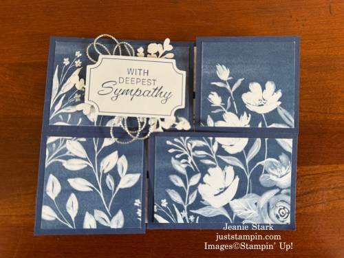 Stampin' Up! Beautiful Blues kit alternative idea-make a puzzle slider card with Peace on Earth Stamp set and Peaceful Greenery 3D embossing Folder-Jeanie Stark StampinUp