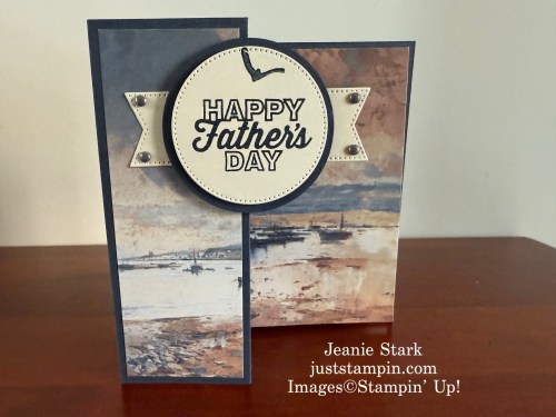 Stampin' Up! Beautiful Gallery Z fold card for Father's Day with Sunrise Sailing Bundle-Jeanie Stark StampinUp