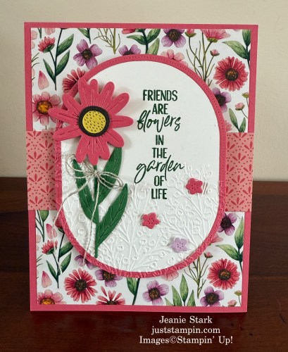 Stampin' Up! Impressions Abloom Hidden gate fold card for a friend -Jeanie Stark StampinUp