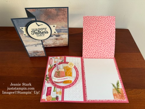 Stampin' Up! Z Fold Cards for Father's Day with Beautiful Gallery and Celebratory Sips Designer Series papers-Jeanie Stark StampinUp