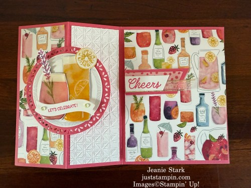 Stampin' Up! Cheers & Sips Celebration Fun Fold Card idea-Jeanie Stark StampinUp
