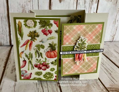 Stampin' Up! Storybook Moments & Timeless Plaid Tucked Fun Fold card idea-visit juststampin.com for handmade inspiration and more-Jeanie Stark StampinUp