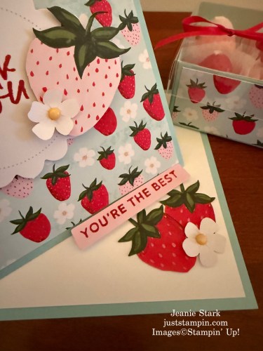 Stampin' Up! Paper Pumpkin July 2025 Sweeter with You alternative fun fold card idea and 3D gift box-visit juststampin.com for handmade inspiration and ordering Information-Jeanie Stark StampinUp