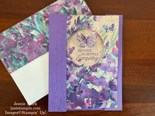 Stampin' Up! Loveliest Tree sympathy card with Perennial lavender, The Right Words, Stylish Shapes, and Beautiful Butterflies-Jeanie Stark StampinUp