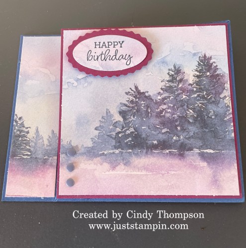 Stampin' Up! Beautiful Gallery Twisted Easel fun fold birthday card idea-visit juststampin.com for handmade inspiration and more-Jeanie Stark StampinUp