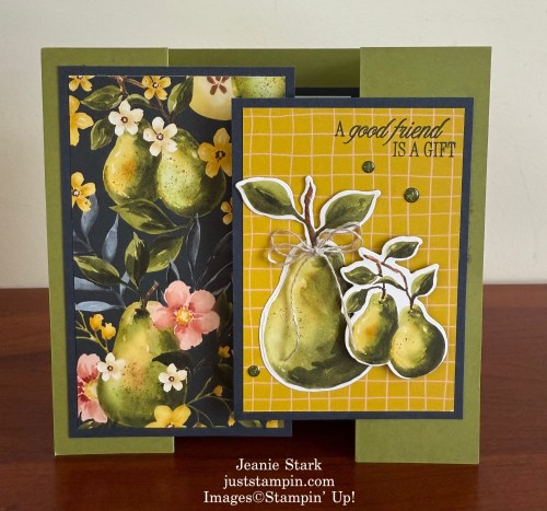 Stampin' Up! Perfectly Pears fun fold card idea for a friend-Jeanie Stark StampinUp