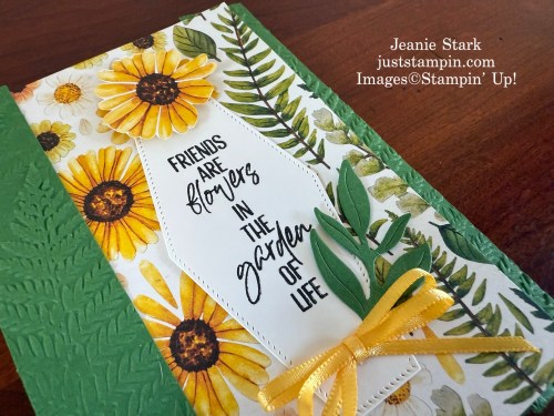 Stampin' Up! You Are Remarkable fun fold card for a friend with Floral Impressions Designer Series Paper and Nested Essentials Dies-Jeanie Stark StampinUp