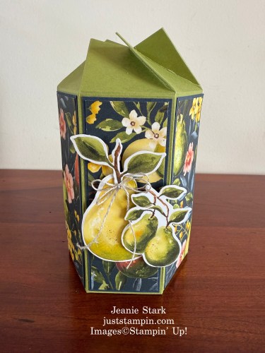 Stampin' Up! Painterly Pears Twist & Close gift box idea-visit juststampin.com for handmade inspiration, free tutorials, and more-Jeanie Stark StampinUp