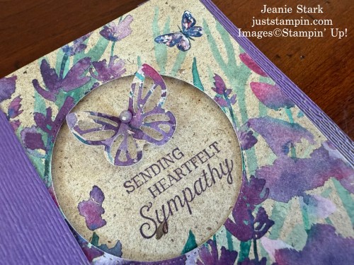 Stampin' Up! Loveliest Tree sympathy card with Perennial lavender, The Right Words, Stylish Shapes, and Beautiful Butterflies-Jeanie Stark StampinUp