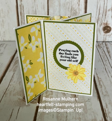 Stampin' Up! Floral Delight Pinwheel Tower fun fold card -visit juststampin.com for handmade inspiration and more-Jeanie Stark StampinUp