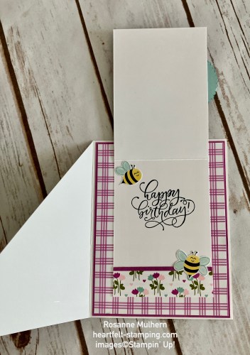 Stampin' Up! Cute as a Bee diagonal joy fun fold card-visit juststampin.com for handmade inspiration and more-Jeanie Stark StampinUp