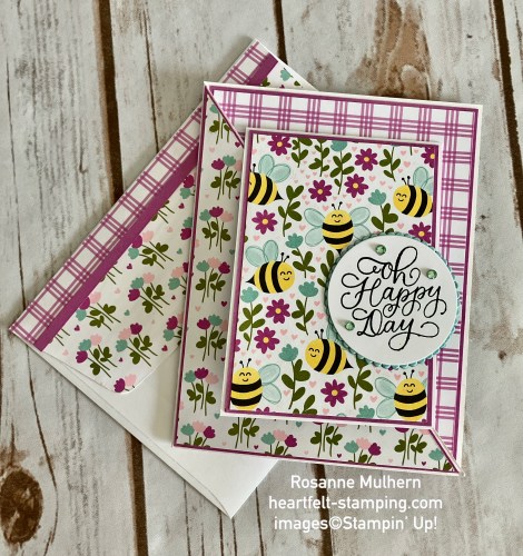 Stampin' Up! Cute as a Bee diagonal joy fun fold card-visit juststampin.com for handmade inspiration and more-Jeanie Stark StampinUp