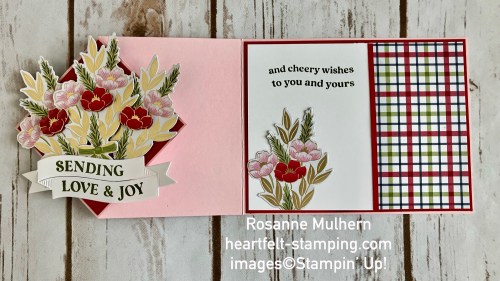 Stampin' Up! Traditional Labels fun fold card idea with Traditions of Christmas Designer Series paper-visit juststampin.com for handmade inspiration and more-Jeanie Stark StampinUp