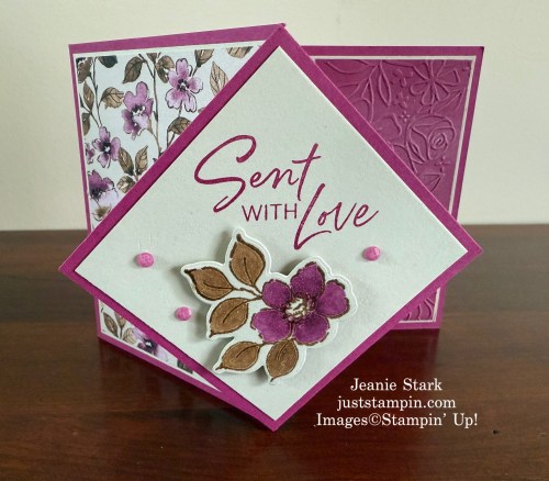 Stampin' Up! Charming Day fun fold card with Floral Charm designer series paper & Fancy Borders Stamp set-Jeanie Stark StampinUp