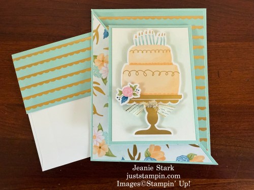 Stampin' Up! Diagonal Joy fold birthday card idea with Wildflower Birthday Specialty Designer Series Paper-Jeanie Stark StampinUp