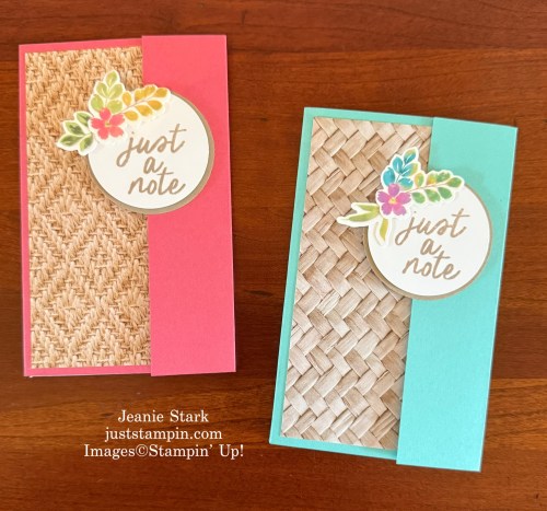 Stampin' Up! Extraordinary Flora and Woven Textures note pads-Jeanie Stark StampinUp