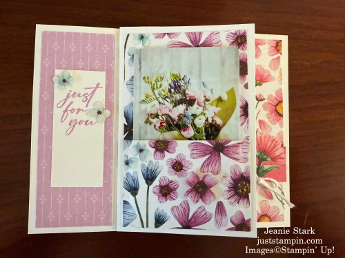 Stampin' Up! Fun Fold Pinwheel Tower birthday Card idea with Floral Impressions & Unbounded Love-Jeanie Stark StampinUp