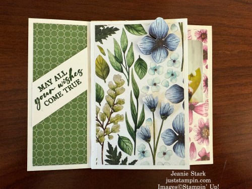 Stampin' Up! Fun Fold Pinwheel Tower birthday Card idea with Floral Impressions & Unbounded Love-Jeanie Stark StampinUp