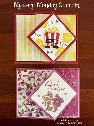 Stampin' Up! Diamond flap fun fold cards with Poppin' By and Charming Day-Jeanie Stark StampinUp