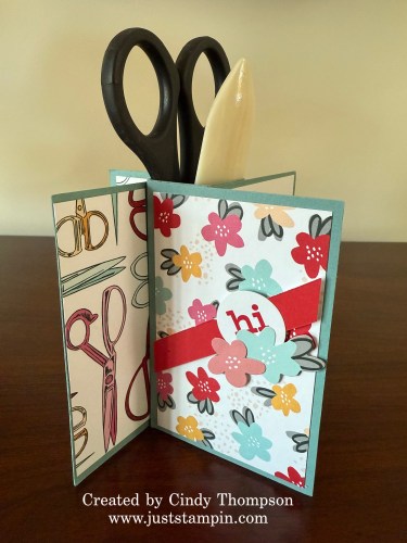 Stampin' Up! Pinwheel Tower card holds your stamping tools-visit juststampin.com for handmade inspiration and more-Jeanie Stark StampinUp