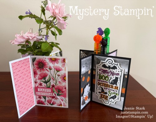 d Pinwheel Tower Card ideas for birthday or Halloween with Floral Impressions & Spooky Sweet-Jeanie Stark StampinUp