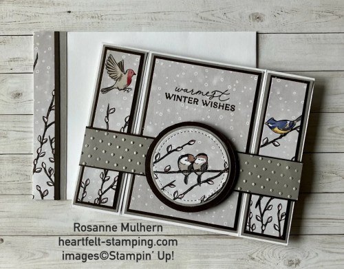 Stampin' Up! Nests of Winter and Delicate Pines fun fold holiday card idea-visit juststampin.com for handmade inspiration and more-Jeanie Stark StampinUp