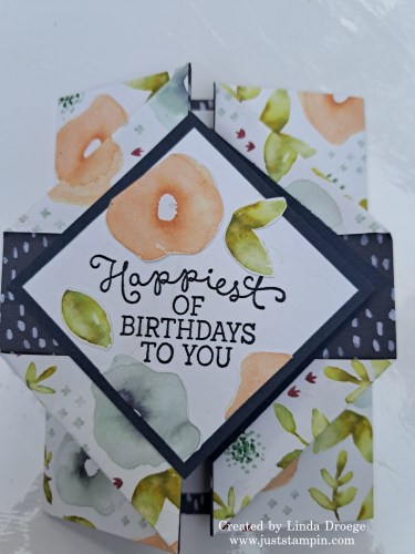 Stampin' Up! diamond gate fold birthday card idea-Jeanie Stark StampinUp