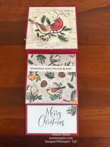 Stampin' Up! Trifold Accordion Card with Ornamental Christmas & Nests of Winter Designer series Paper-Jeanie Stark StampinUp
