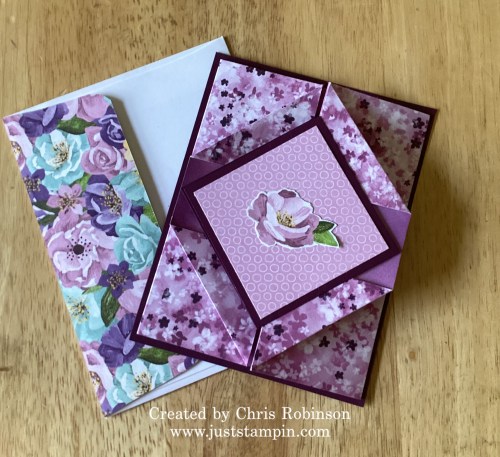 Stampin' Up! diamond gate fold card idea-Jeanie Stark StampinUp