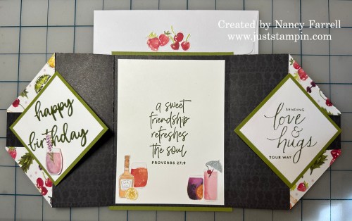 Stampin' Up! Celebratory Sips fun fold birthday card idea-Jeanie Stark StampinUp
